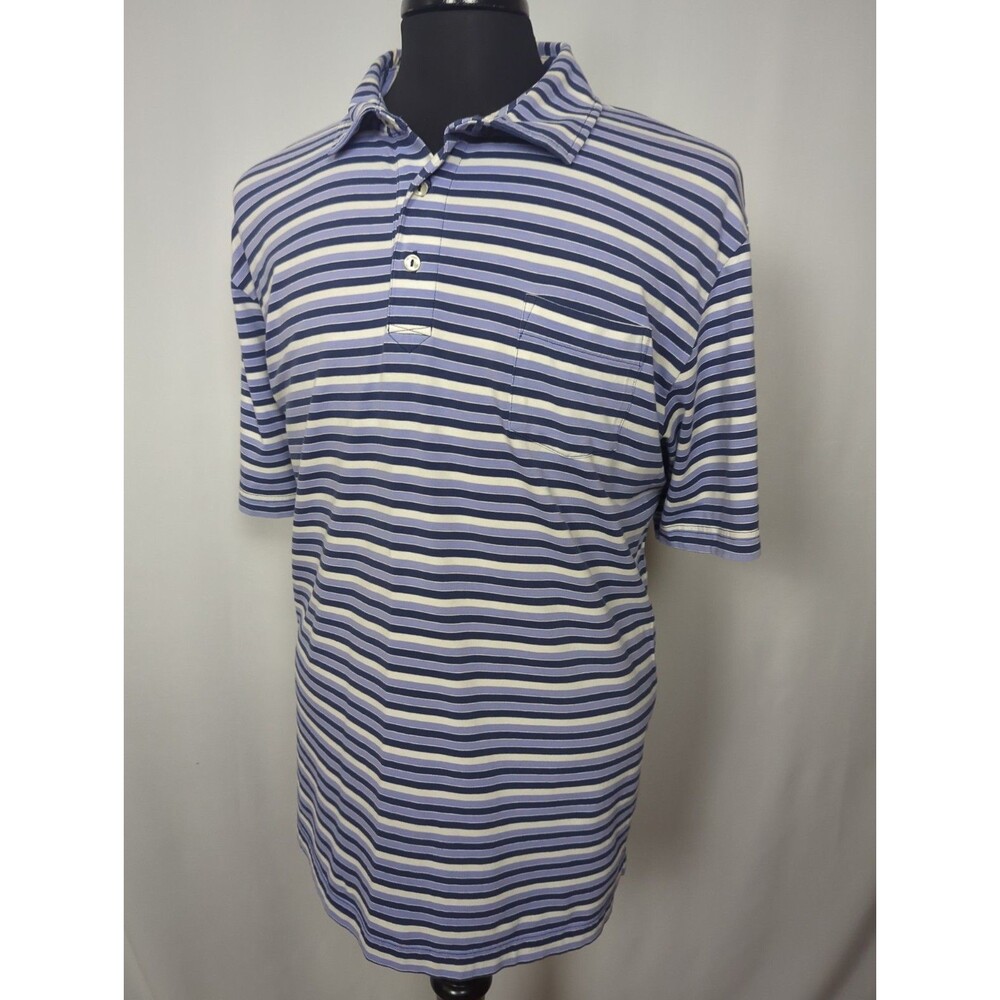 Peter Millar Polo Shirt Mens XL Purple Stripe Golf Mountainside Collection